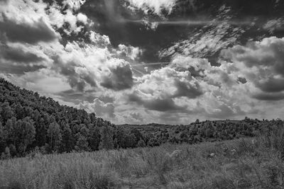 Scenic view of land against sky