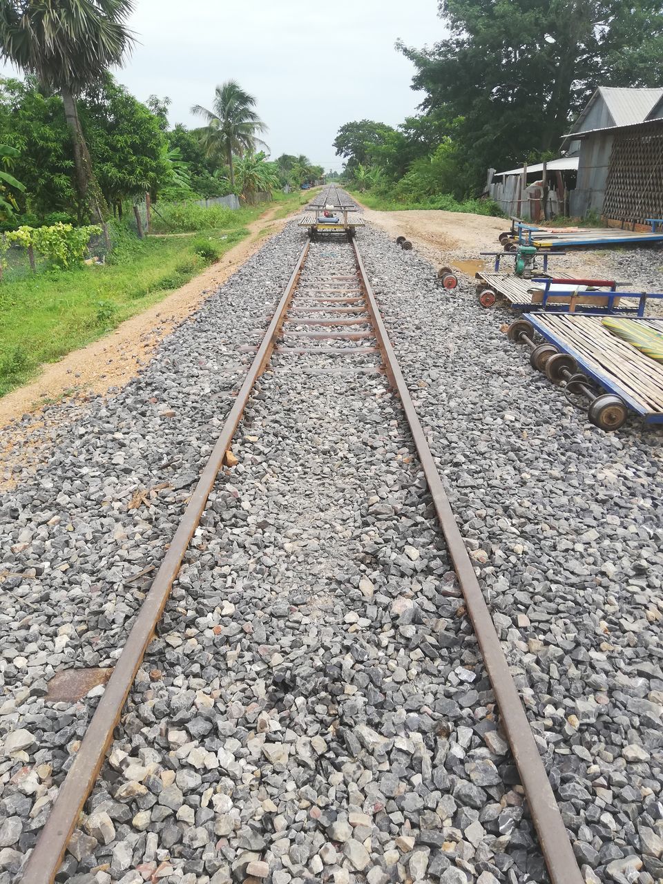 SURFACE LEVEL VIEW OF RAILROAD TRACKS