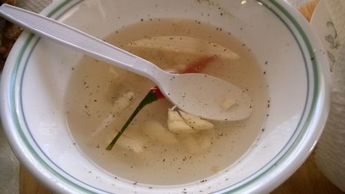 Close-up of food on table