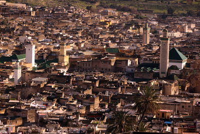 High angle shot of townscape