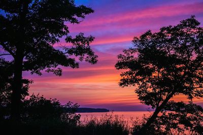 Scenic view of sea during sunset