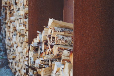 Full frame shot of logs