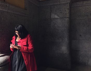 Woman using mobile phone