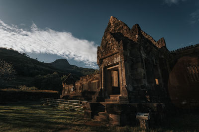 Old ruins of temple against sky