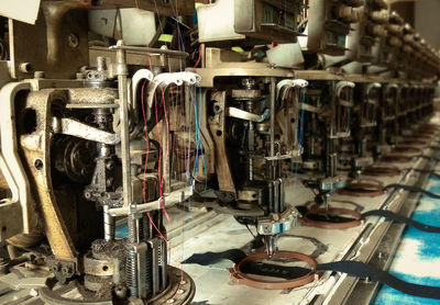Close-up of machine in industry