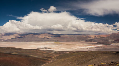 Scenic view of dramatic landscape against sky