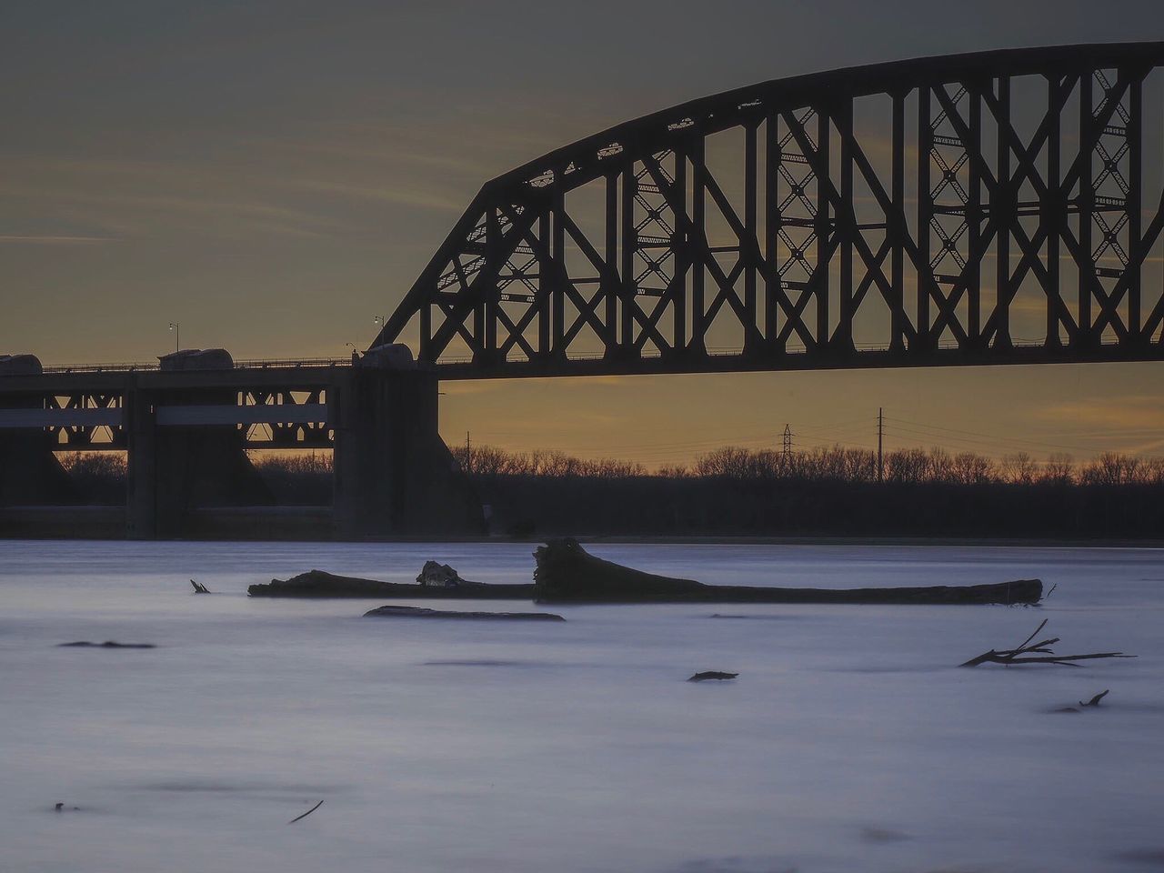 bridge - man made structure, water, dusk, sunset, reflection, river, architecture, city, built structure, no people, harbor, sky, outdoors, connection, night, icon, railway bridge