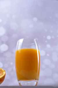 Close-up of drink in glass on table