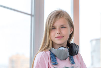 Portrait of girl with headphones