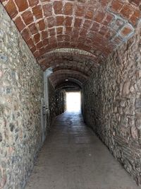 Empty corridor along walls