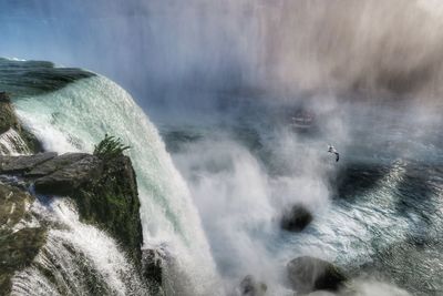 Water splashing in sea