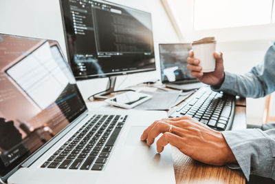 Man working on laptop