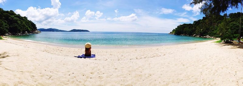 Scenic view of beach against sky