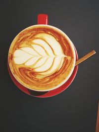 Directly above shot of cappuccino