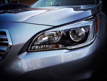 Close-up of car headlight