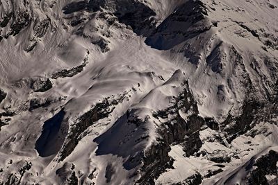 Aerial view of snowcapped mountains