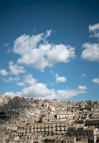 Low angle view of townscape against sky