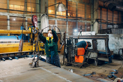 People working at construction site