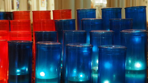 Full frame shot of prayer candles