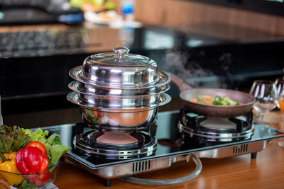 Close-up of food on table