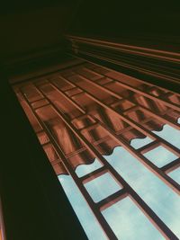 High angle view of tiled floor in building