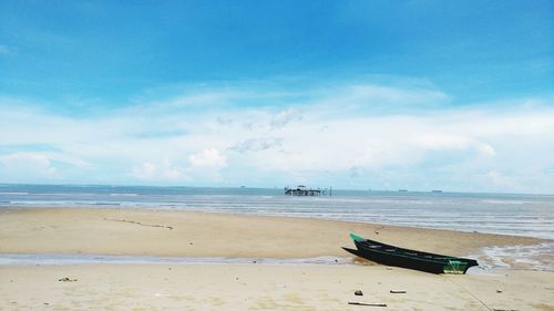 Scenic view of beach against sky