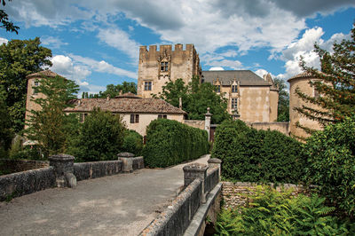 View of allemagne-en-provence castle, near village of the same name, france.