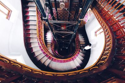 Low angle view of spiral staircase