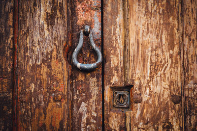 Close-up of old wooden door