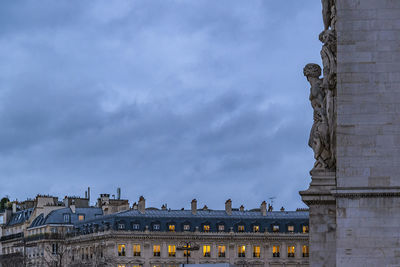 Low angle view of historic building against sky
