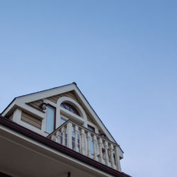 Low angle view of building against clear sky
