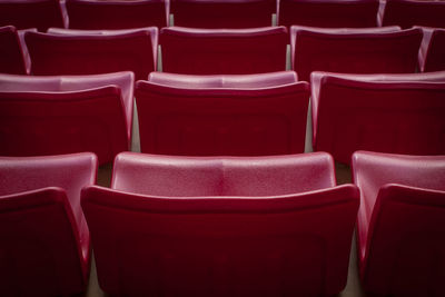Full frame shot of empty chairs in theater