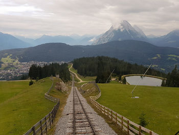 Scenic view of mountains against sky