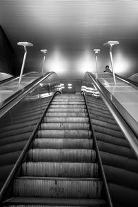 Low angle view of escalator