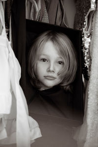 Portrait of cute girl looking at camera