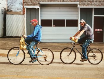 Man riding bicycle