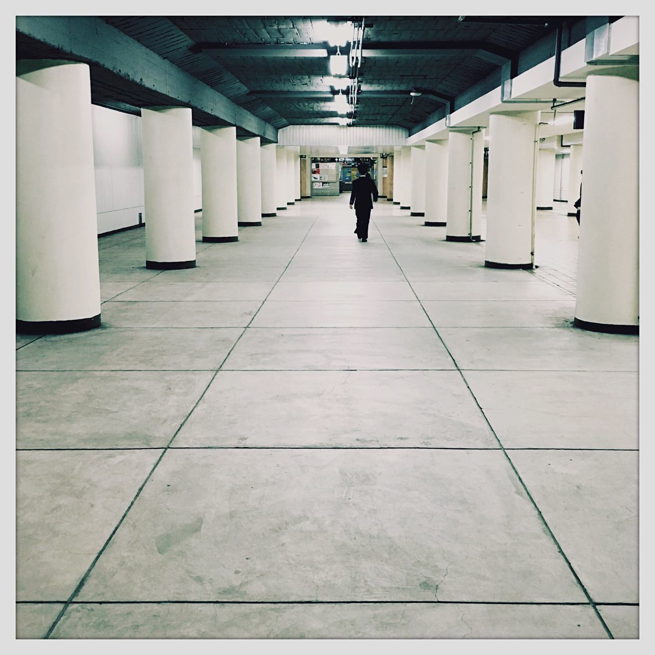 Man walking in subway station