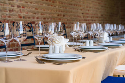 Interior of dining table at restaurant