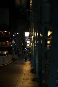 View of illuminated city at night