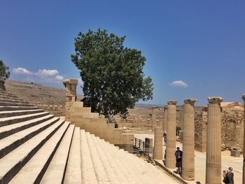 View of built structure against blue sky