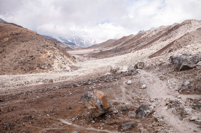 Scenic view of rocky mountains against sky