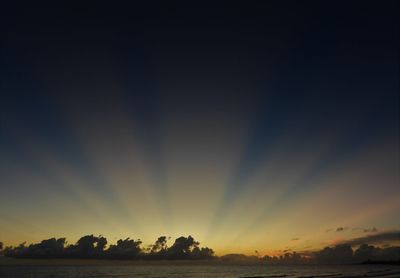 Scenic view of sea against sky at sunset