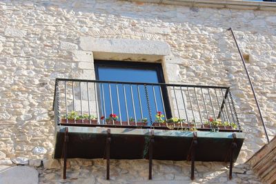 Low angle view of balcony of building