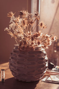 Close-up of vase on table