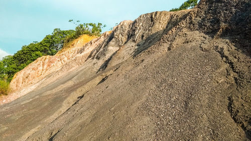 Rock formation on land against sky