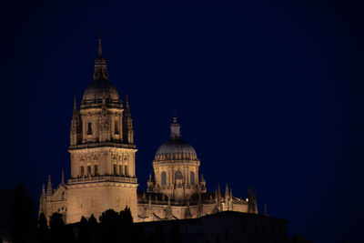 Cathedral against sky at night