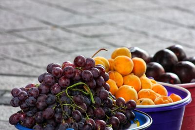 Fruits growing in container on table