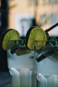 Close-up of drink on glass