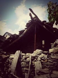 Low angle view of built structure against the sky