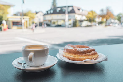 Coffee cup on table